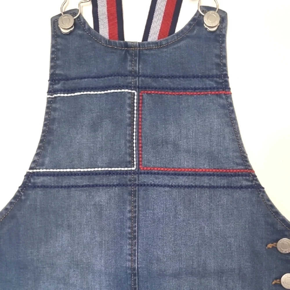 Tommy Hilfiger Denim Jean Bib Overalls Dress Jumper Suspenders Skirt Romper Sm.